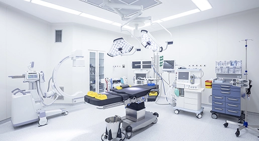 Máquina láser en instrumento médico